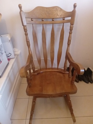 Solid teak rocking chair - teak, with