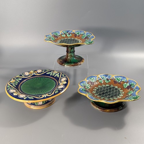 Antique majolica compotes - majolica,