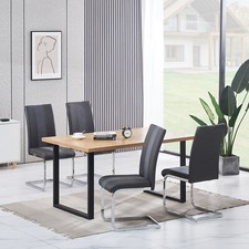 Wooden Dining Table Set Grey