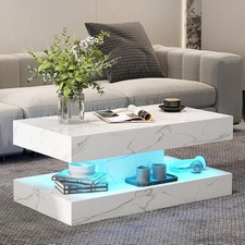 White marble coffee table - white,