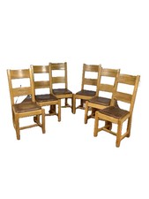 6 x Solid Oak Wood with Brown