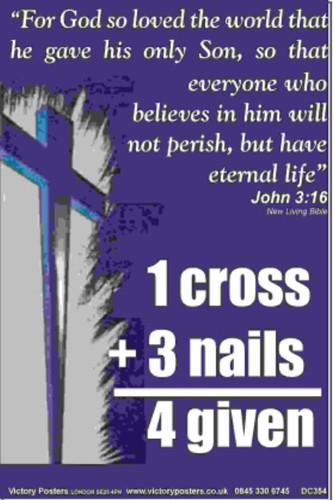 Bible text poster cross - bible, 1