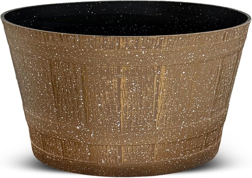 Large round barrel planter - large, tub