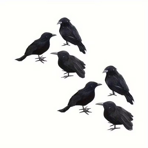 Realistic black crow statue - realistic,