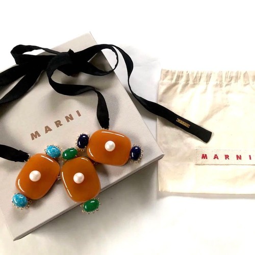 Marni horn pearl necklace - pearl,