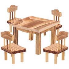 Retro Emulational Small Furniture Set Table Chair Mini Home Decor Toy