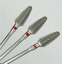 Carbide Nail Drill Bit Red Fine Silver Gel acrylic removal Corn-shaped 1pc