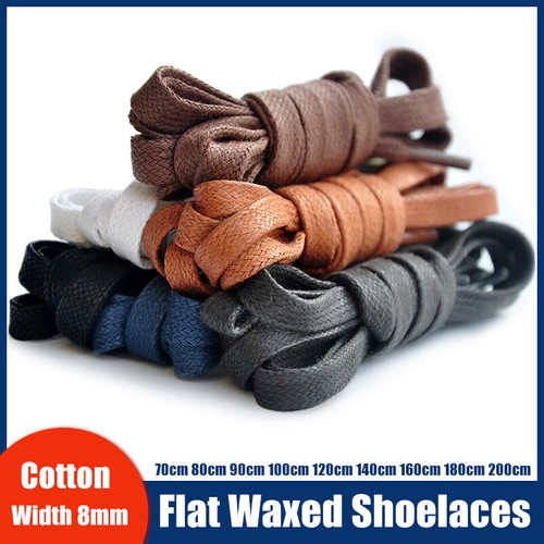 Flat waxed shoelaces leather - waxed,