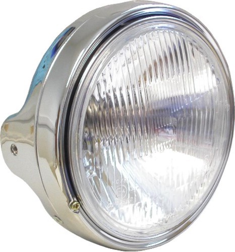 Headlight round chrome - round,
