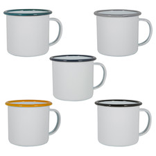 White Enamel Mugs Home Outdoor