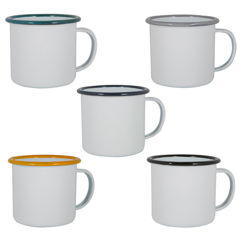 White enamel mugs home - mugs,