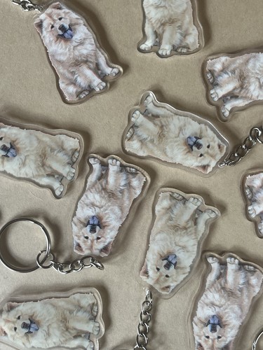Chow dog breed keyring - chow,