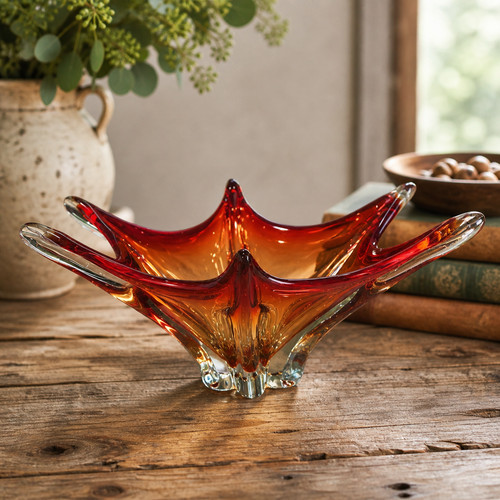 Vintage murano red orange - vintage,
