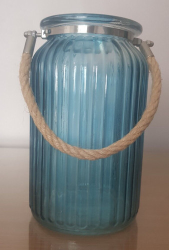 Blue glass roped - , handle