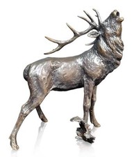 Stag Roaring (1209) Bronze Sculpture by Michael Simpson