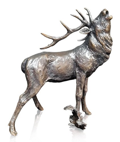 Stag roaring bronze - stag,