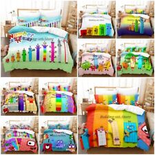 Kids Numberblocks Duvet Cover Pillowcase Single Double 2/3Pcs Bedding Set Gift