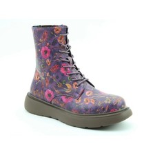 HEAVENLY FEET - Fern Poppy | Ladies 8 Eye Lace Up/Zip Up LiteSole Boot Purple