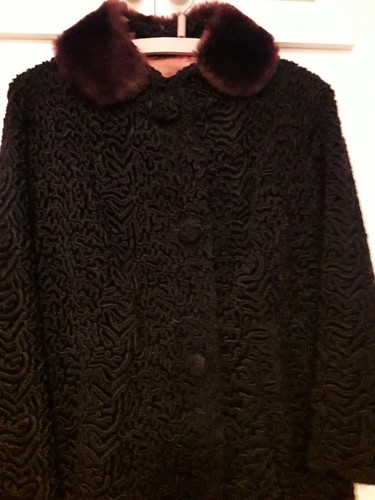 Women vintage astrakhan - astrakhan, coat