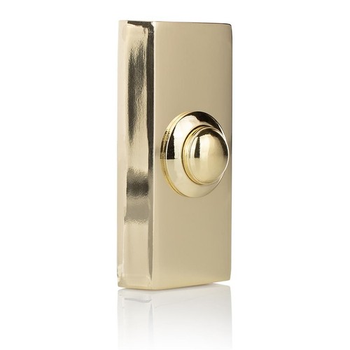 Brass door bell - brass, button
