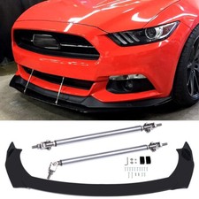 For Ford Mustang 2000-2021 Front Bumper Lip Spoiler Splitter + Strut Rods Bars
