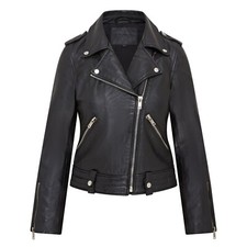 Ladies Black Biker Leather