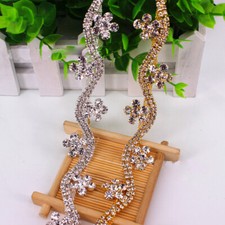 Beaded Floral Bridal Dress Chain Rhinestone Wedding Belt Costume Sash Applique