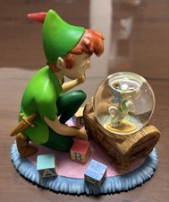 Disney Peter Pan Tinkerbell Treasure Chest Snow Globe Figurine #537