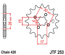 JT Sprockets JTF253.15 Steel Front Sprocket For Honda C90 Cub 1984-02