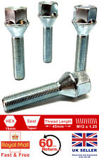 4 x M12 x 1.25 45mm extended thread 19mm Hex alloy wheel bolts for Peugeot