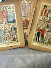 4 SHEET VINTAGE RAPHAEL TUCK & SONS SCRAP SHEETS / 1950'S / HM QUEENS CORONATION