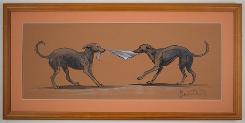Greyhounds playing original - greyhounds, playing.