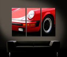 Red Porsche 911 Targa Canvas Picture Sports Car Mural Classic Car Oldtime Deco
