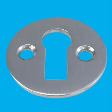 1x Round Escutcheon Keyhole Surround Matt Satin Aluminium 32mm Diameter +Screws