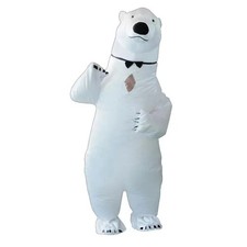 Polar Bear Inflatable Costume Christmas Holiday Party Cartoon Outfit for All Age