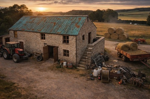 Barn model railway - barn, gauge)