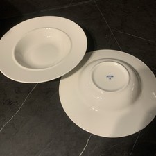 set of 2 Alessi Ettore Sottsass La Bella Tavola 23cm Rim Pasta/Soup Bowls, 1993