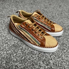 Russel Bromley Raffia Lace Up Sneakers Sz 6UK 39 Multicolour Chunky Boho Casual