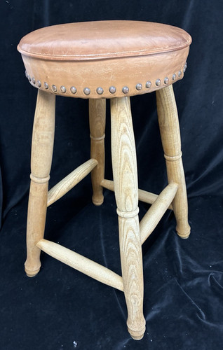 Vintage bar stool - oak, with