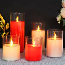 1PC LED Flameless Pillar Candles Flickering Battery Operated With Remote