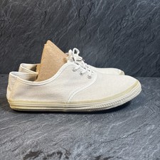 Genuine Vintage Retro white School lace up gym Plimsolls p.e Rare - UK Size 6.5