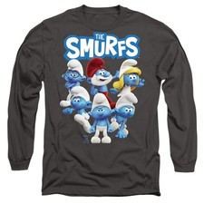 Smurfs Group Shot Long Sleeve T-Shirt S-2XL, Charcoal