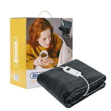 Dark Grey Electric Heated Throw Blanket 10 Heat Settings Washable Fleece Timer