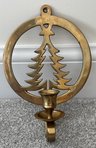 Vintage brass tree sconce - vintage,