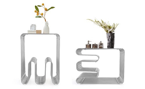 Metal wire side table - side, compact