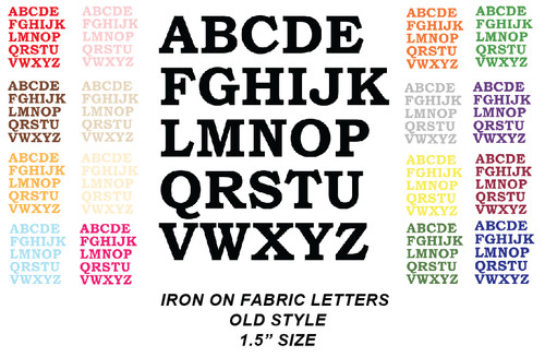 Iron die cut fabric letters - iron,