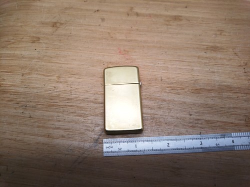 Zippo solid brass slim - solid, petrol