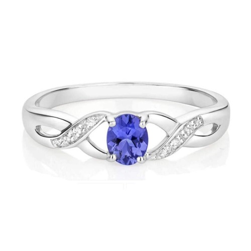 Real tanzanite and diamond - tanzanite,