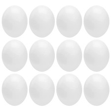  12 Pcs Fun Chicken Shape Egg Wear-resistant Plastic Eggs White Diy Simulation