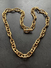 Very Beautiful 1930 Art Deco Nouveau 18k Gold Plated 750/1000 Navy Mesh Necklace